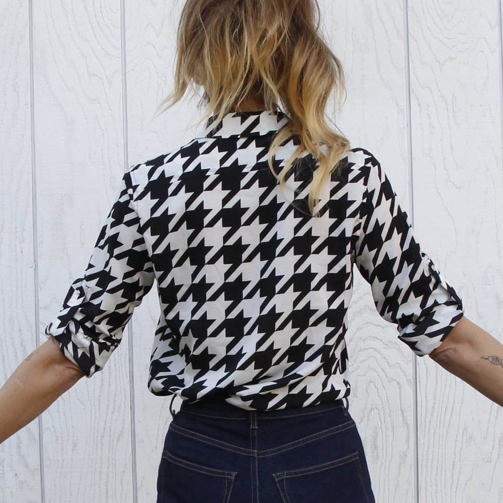 Vintage Calvin Klein Houndstooth Top - Picture 3 of 15